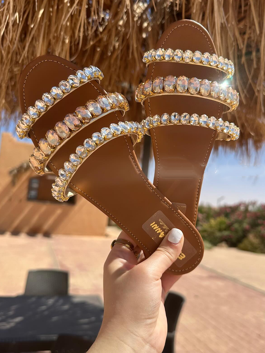 Rhinestone Flat Sandals