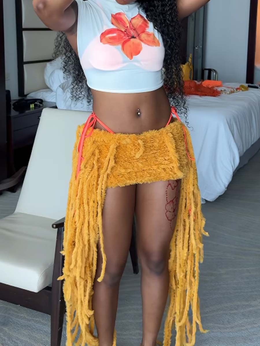 Fashion Fringed Mini Skirt