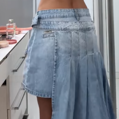 Irregular Style Denim Skirt