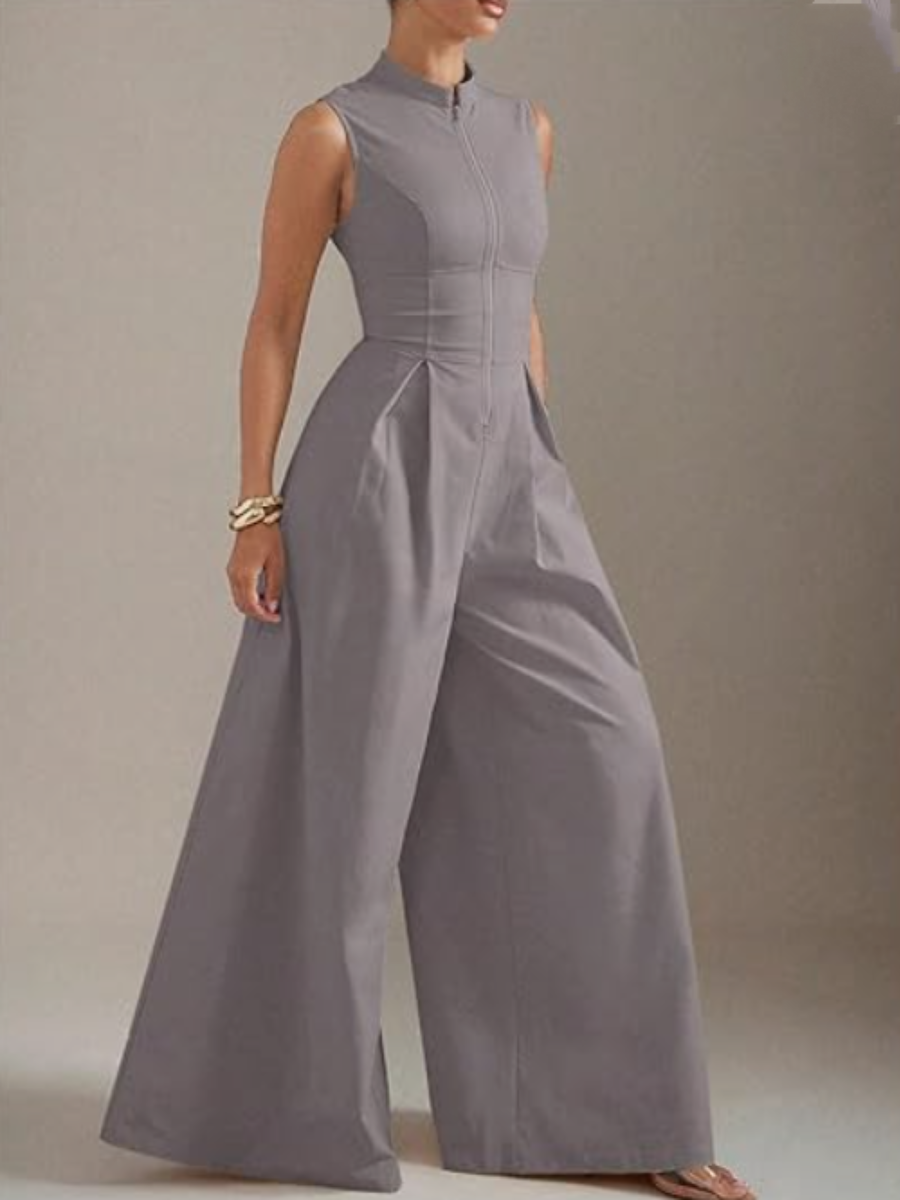 Sleeveless Zip-Up Pants