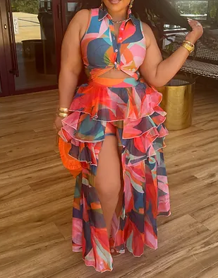 Multi-color Vacation 2pc Set