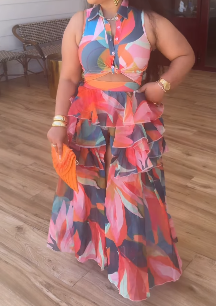 Multi-color Vacation 2pc Set