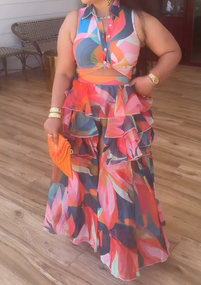 Multi-color Vacation 2pc Set
