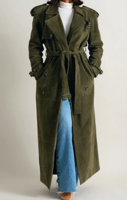 Suede “Fashion Week” Trench Coat