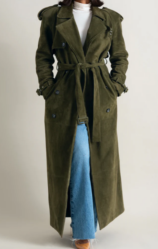 Suede “Fashion Week” Trench Coat