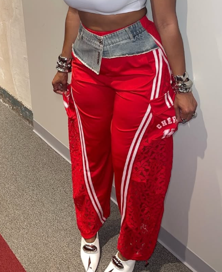 The Pop Lace Denim Bottoms