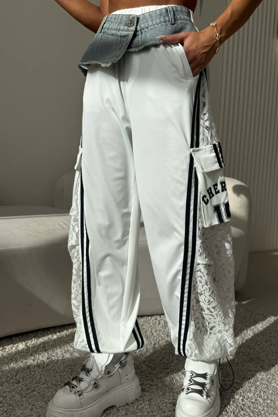 The Pop Lace Denim Bottoms