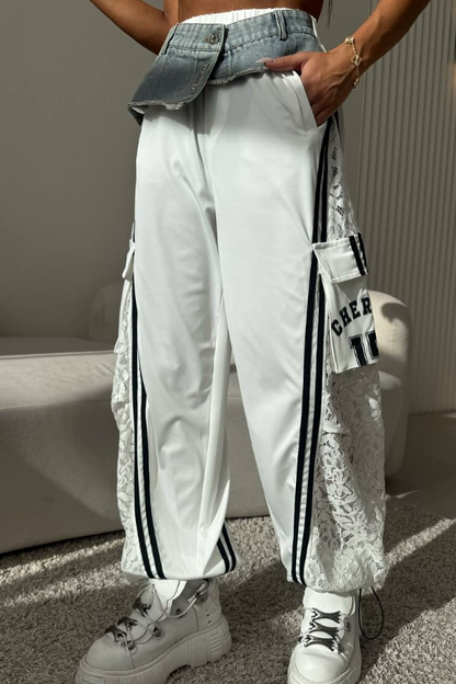 The Pop Lace Denim Bottoms