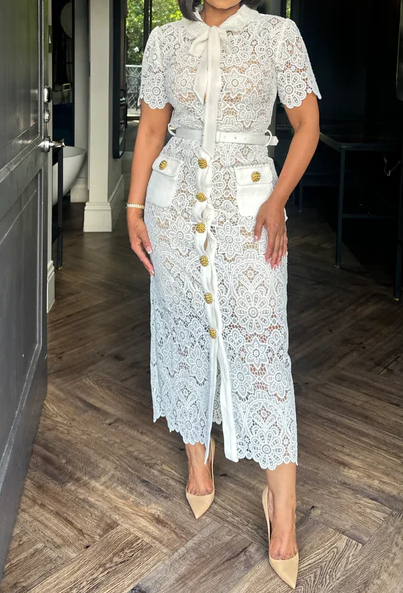 Demure Lace Midi Dress