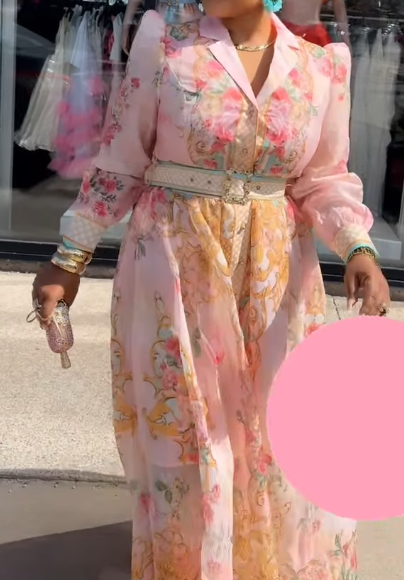 Elegant Printed Midi Occasion Dress