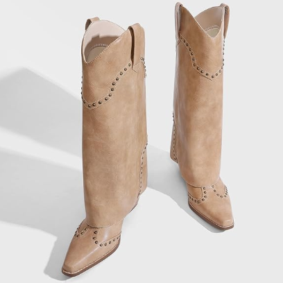 Women's Studded Western Cowboy Boots