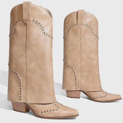Women's Studded Western Cowboy Boots