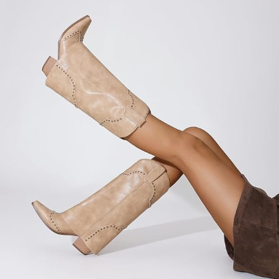 Women's Studded Western Cowboy Boots