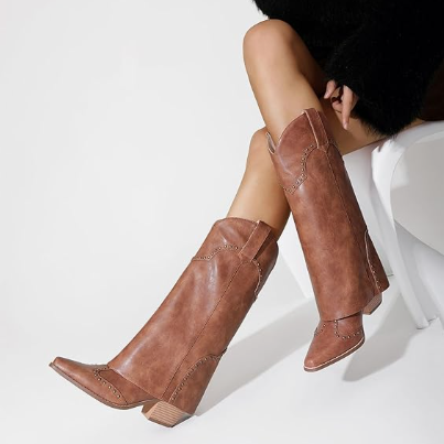 Women's Studded Western Cowboy Boots