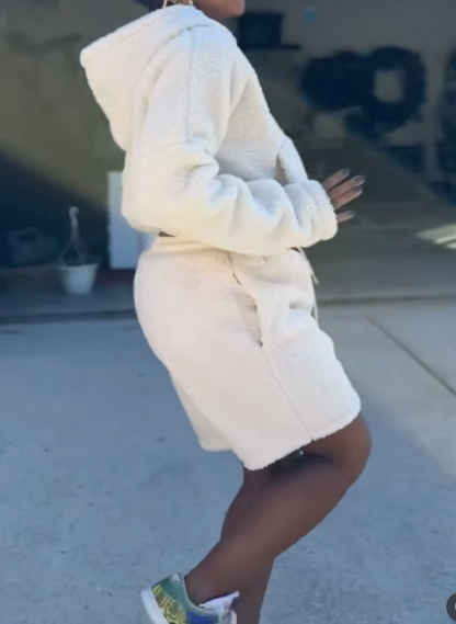 Warm Hoodie Shorts 2pc Set