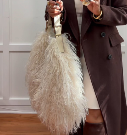 Chic Faux Fur Hobo Bag