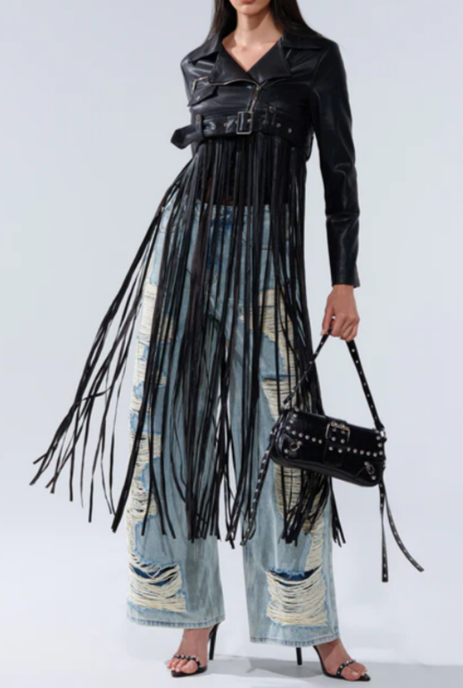 Tassel Leather Jacket