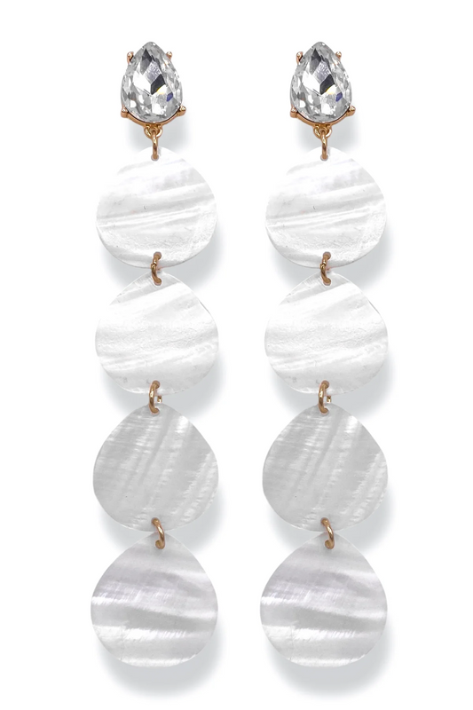 Gorgeous Large Rhinestone Shell Earrings