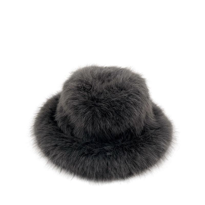 Faux Fox Fur Plush Fisherman Hat