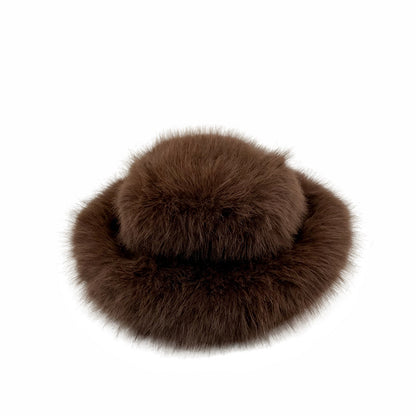 Faux Fox Fur Plush Fisherman Hat