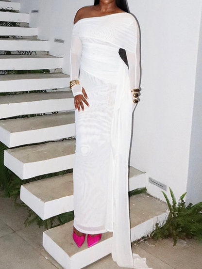 Chic Mesh Maxi Dress