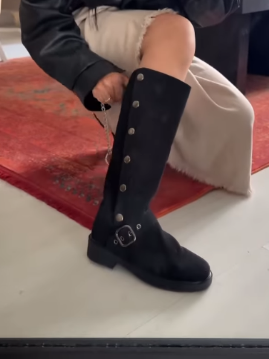 High Boots With Metal Buckle