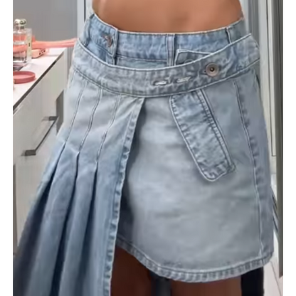 Irregular Style Denim Skirt