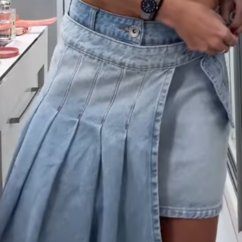 Irregular Style Denim Skirt