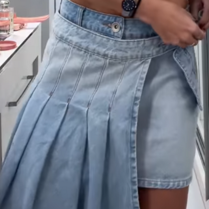 Irregular Style Denim Skirt