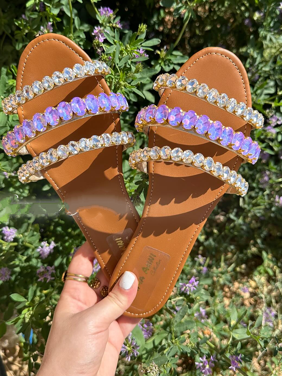 Rhinestone Flat Sandals